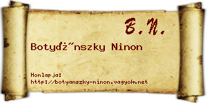 Botyánszky Ninon névjegykártya